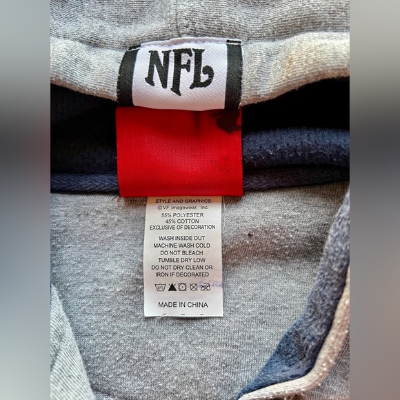 Vintage NFL Licensed Rams Football Gray Zip Up Hooded Jacket XL Embroidered Logo - Picture 8 of 8